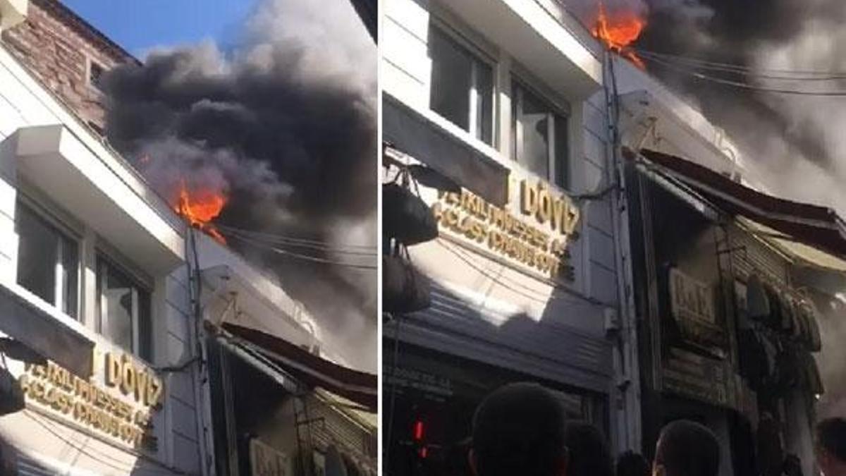 Kapalıçarşı'nın girişinde yangın paniği