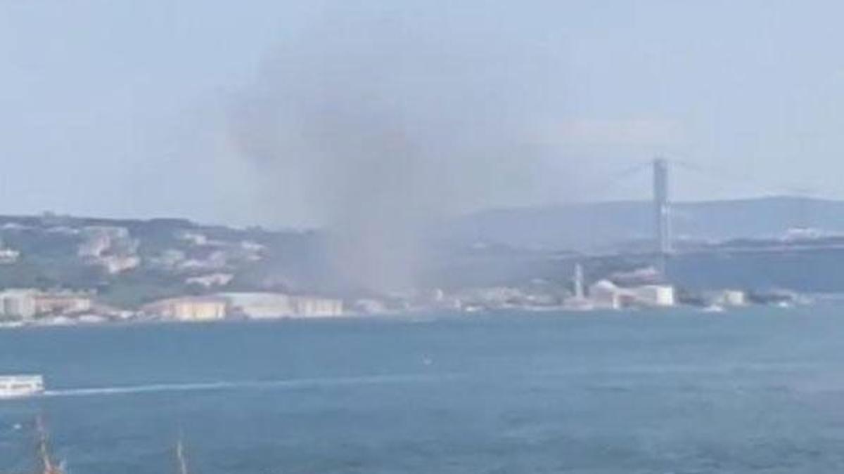 Ortaköy'de 8 katlı otel inşaatında yangın