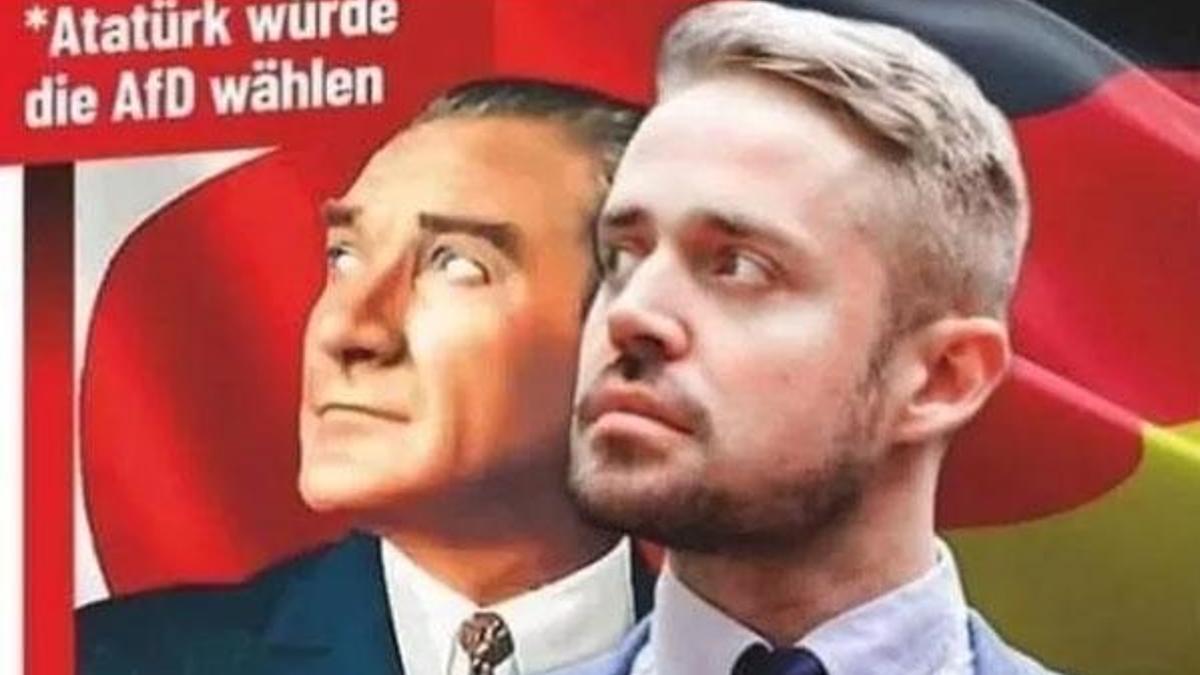Almanya'da skandal afiş! Atatürk'e büyük saygısızlık...