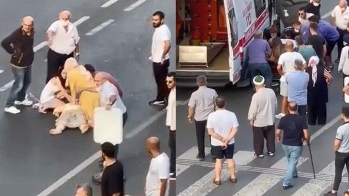Korkunç kaza! Araba çarpan yaşlı kadın metrelerce savruldu