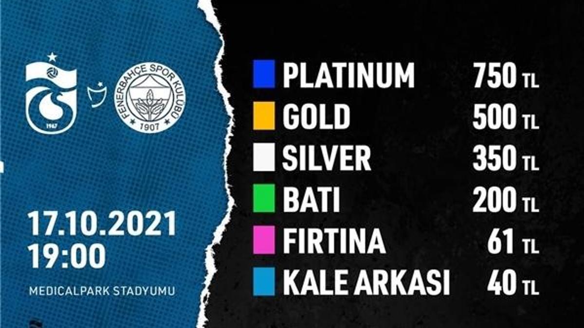 Trabzonspor Fenerbahçe maçı biletleri satışa çıktı mı? Fenerbahçe Trabzon maçı bilet fiyatları ne kadar?