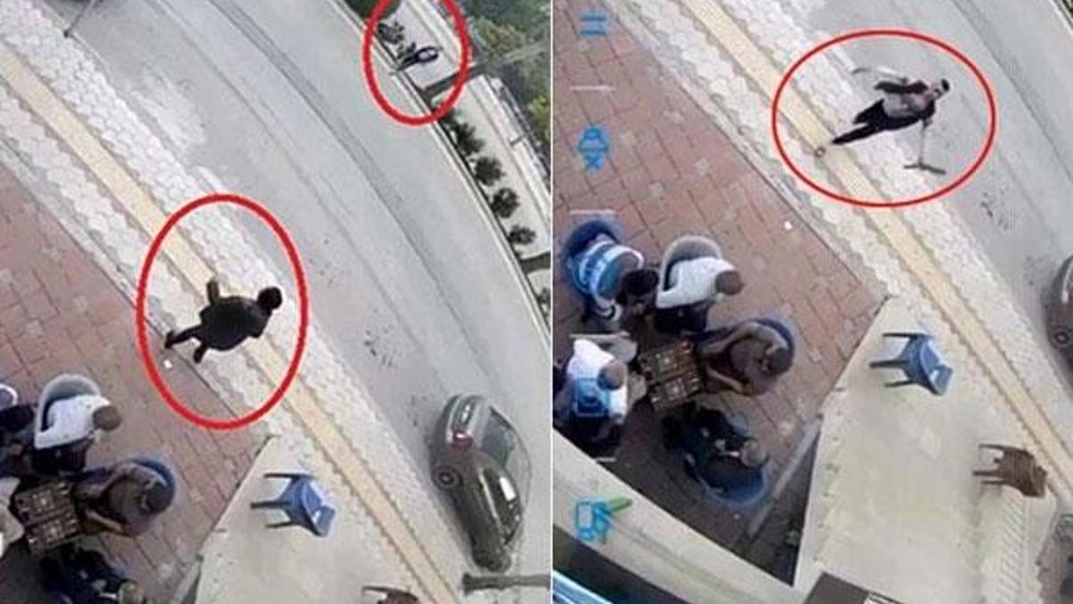Geldi satırı vurdu gitti! 5 adam sadece izledi