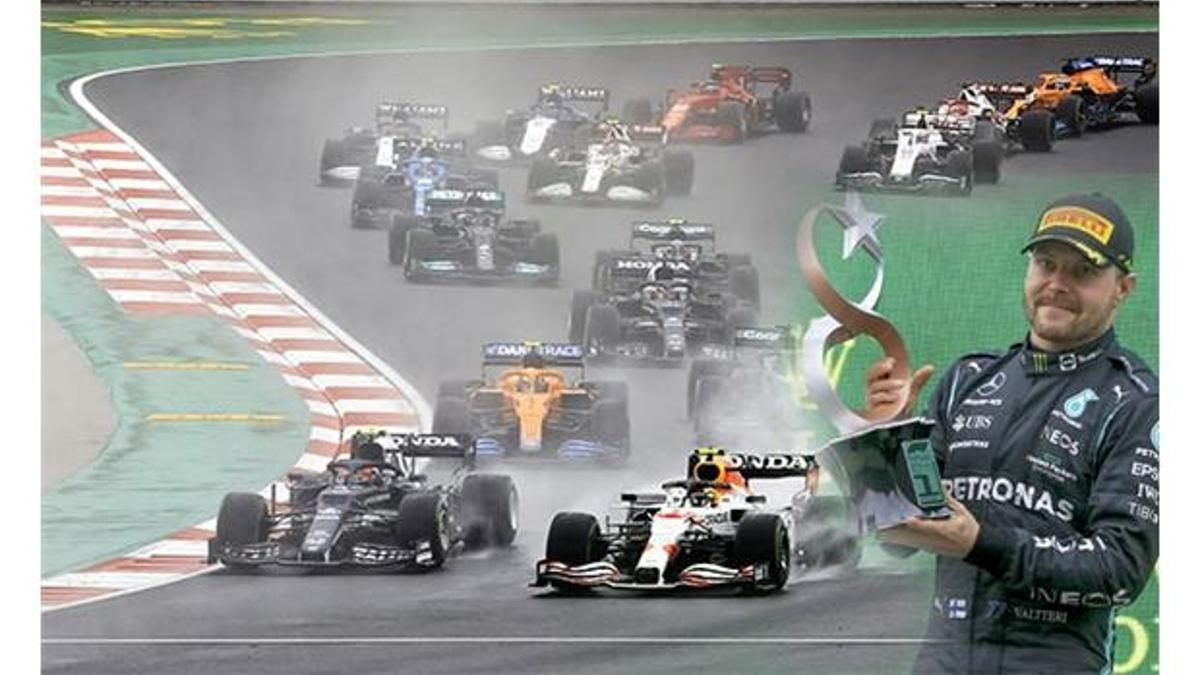 Formula 1'de kazanan Bottas oldu! Hamilton' a büyük şok...