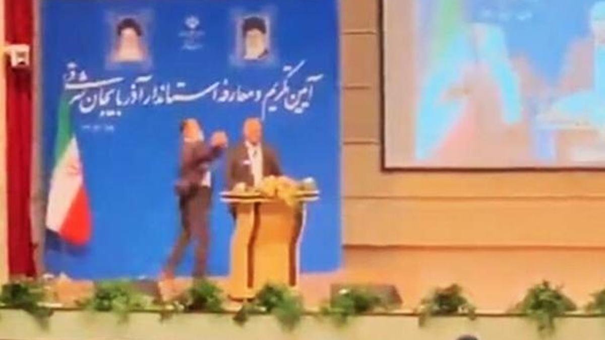 İran'da valiye yemin töreninde tokatlı saldırı!