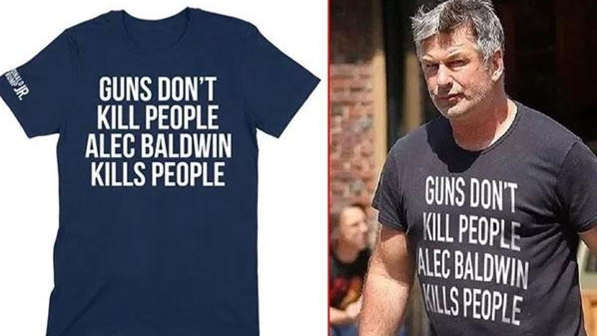 Alec Baldwin'e bir darbe de Trump ailesinden! Olay tişörtler satışta: Silahlar insanları öldürmez...