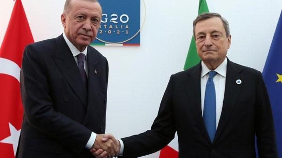 Cumhurbaşkanı Erdoğan İtalya Başbakanı Draghi'yi kabul etti