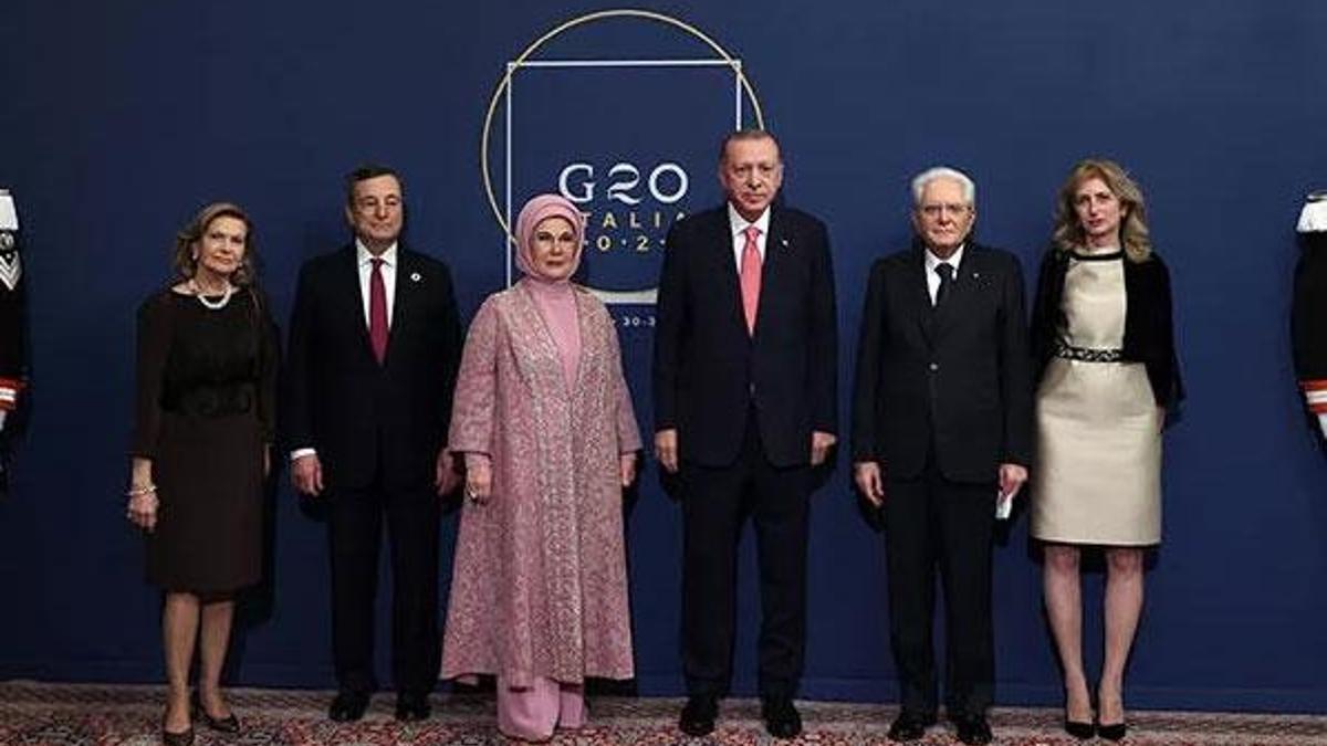 Cumhurbaşkanı Erdoğan, İtalya Cumhurbaşkanı Mattarella'nın verdiği yemeğe katıldı