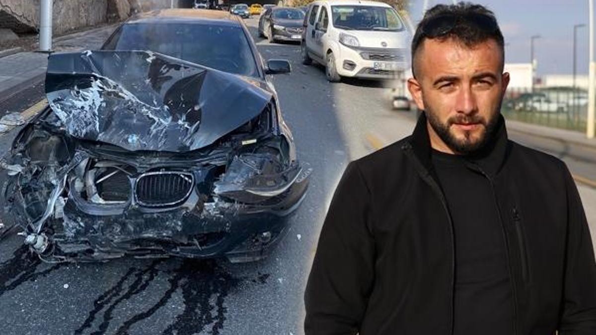 Tünel çıkışında otomobilin üzerine beton parçası düştü