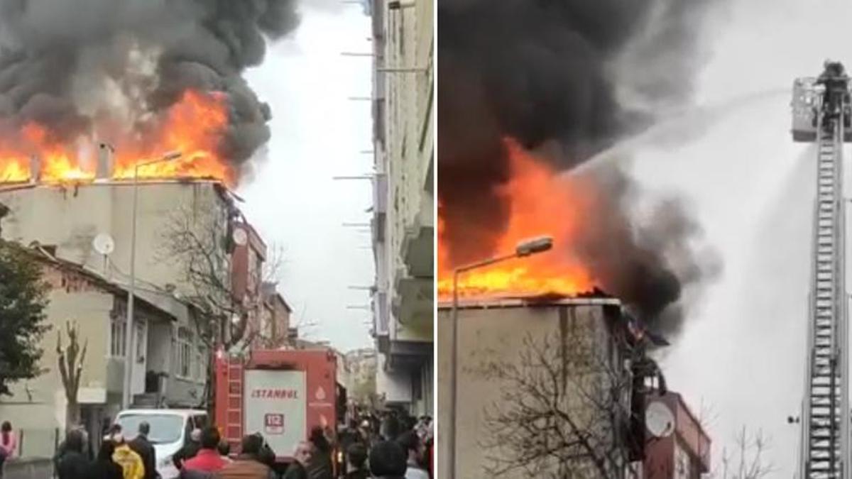 İstanbul'da binada patlama! Cayır cayır yandı