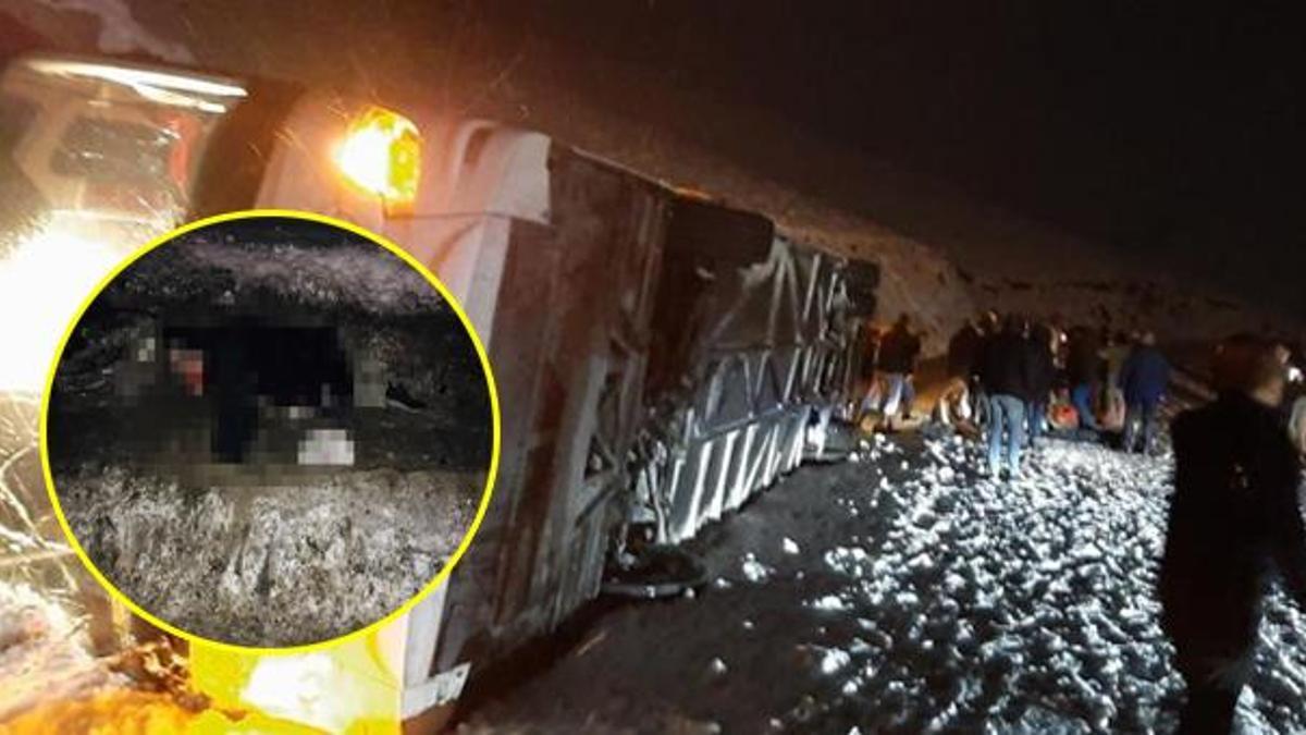 Kars'ta yolcu otobüsü devrildi: Çok sayıda ölü var