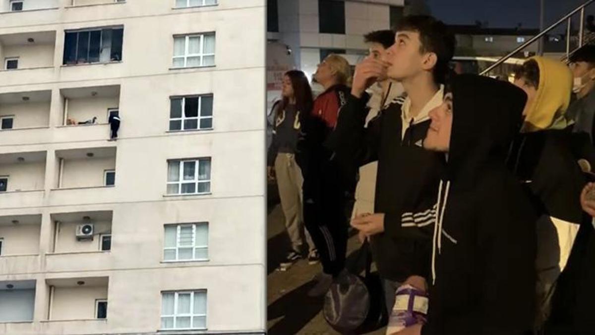 15 saatlik intihar girişiminde akılalmaz anlar! 'Atla' diye bağırıp çekirdek yediler
