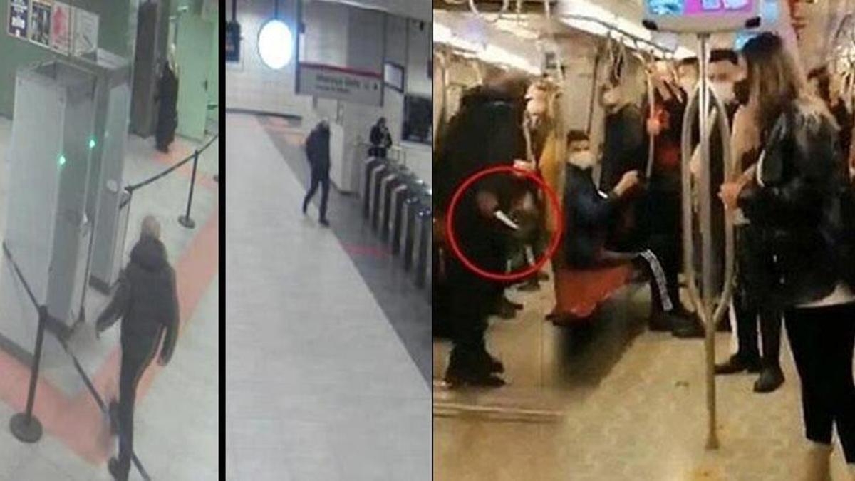 Kadıköy'deki bıçaklı saldırıda yeni görüntü! Metroya bıçakla nasıl girdiği belli oldu
