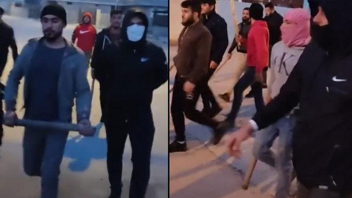 Döner bıçakları ve sopalarla yürüyen Suriyeliler sınır dışı edildi