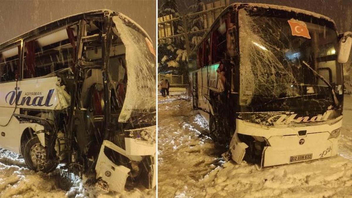 Amasya - Merzifon'da yolcu otobüsü bariyerlere çarptı: 30 yaralı