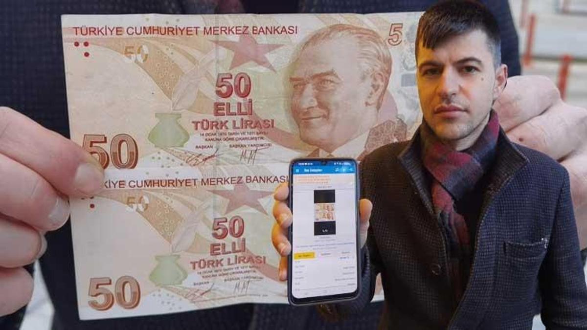 50 liralık parayı 50 bin liraya satışa sundu