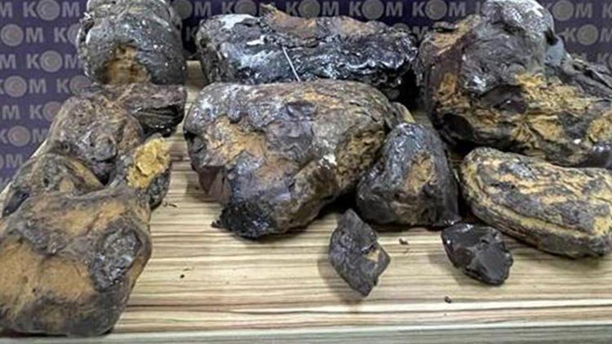 Mersin'de 10 milyon TL değerinde balina kusmuğu ele geçirildi