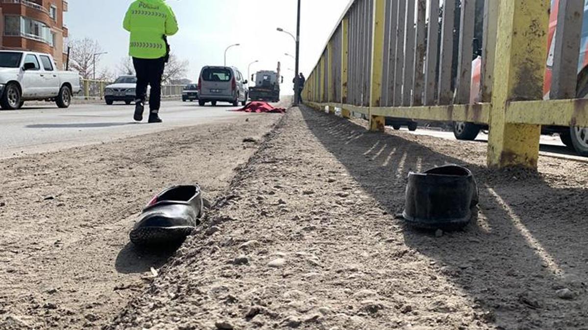 Konya'da feci kaza! Geriye ayakkabıları kaldı