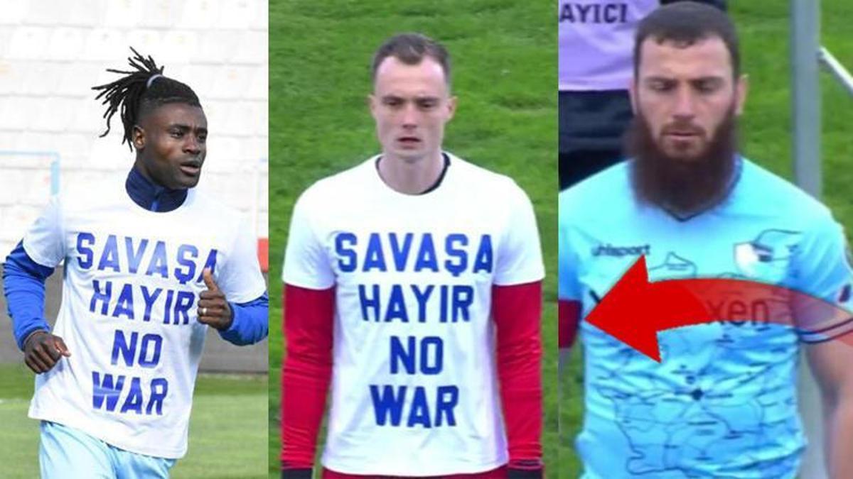 Erzurumsporlu Aykut Demir, ''Savaşa hayır'' yazılı tişörtü giymeyi reddetti!
