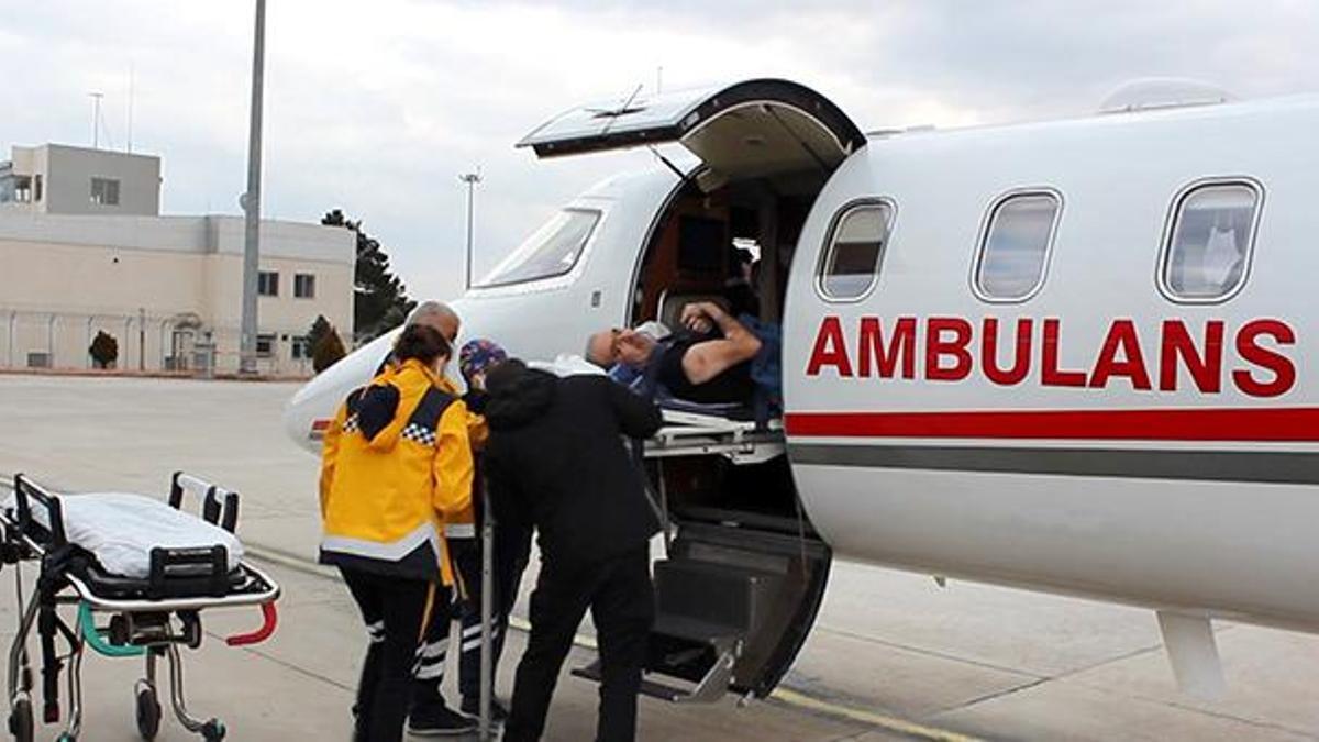 Almanya'da tedaviden sonuç alamayan hasta, ambulans uçakla Türkiye'ye getirildi
