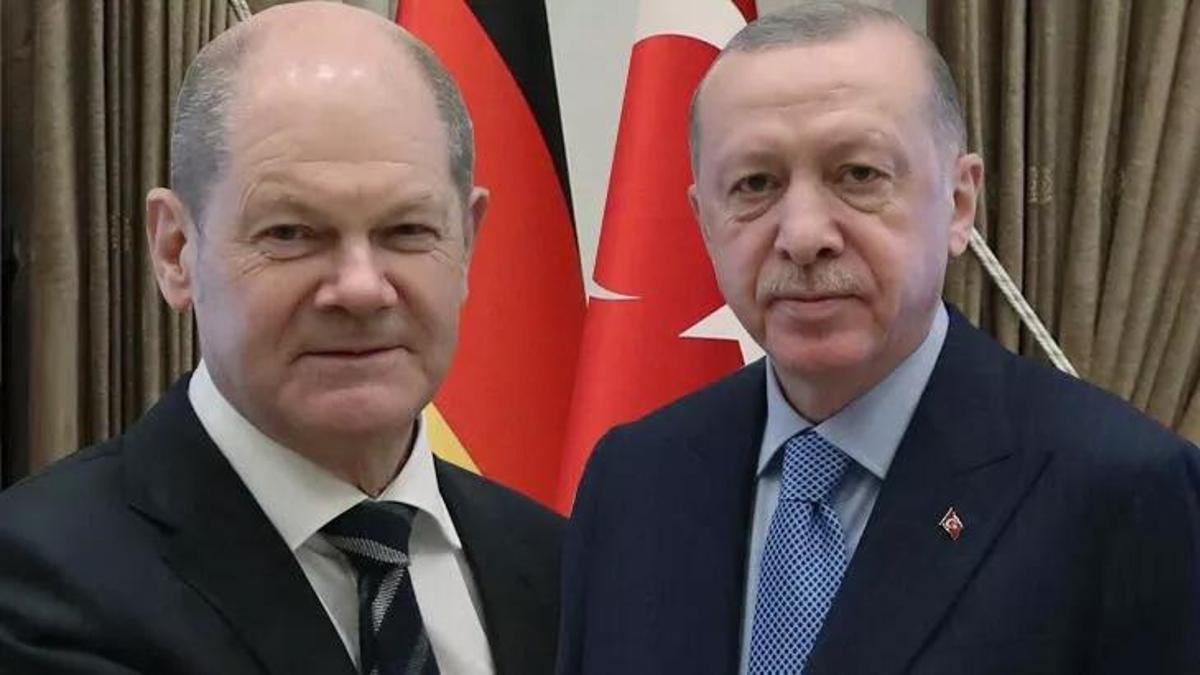 Scholz ilk kez Türkiye'ye geldi! İki liderden önemli mesajlar: 50 milyar dolara taşıyacağız!
