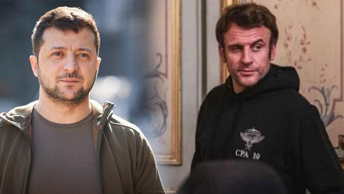 Zelenski'yi taklit eden Fransa Cumhurbaşkanı Emmanue Macron alay konusu oldu!