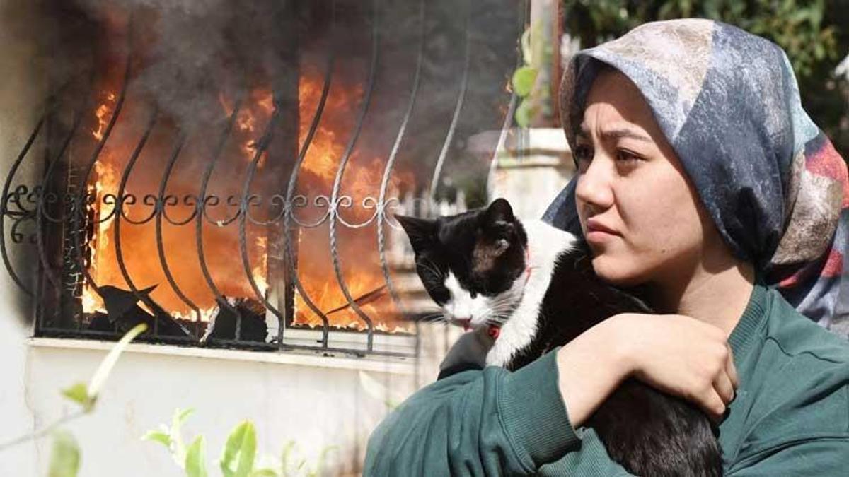 Yeni evli çiftin dairesi, alev alev yandı