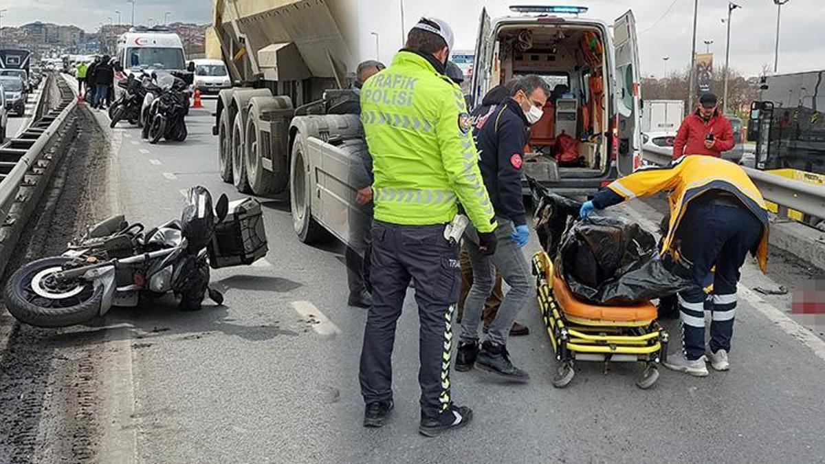 Küçükçekmece E-5'te korkunç kaza! Motosikletli genç feci şekilde can verdi