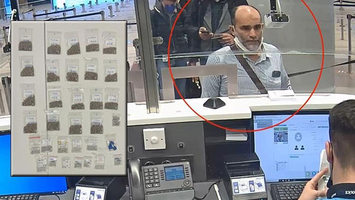 İstanbul Havalimanı'nda ele geçirildi! Cebine gizlemiş! Değeri 12 milyon TL...