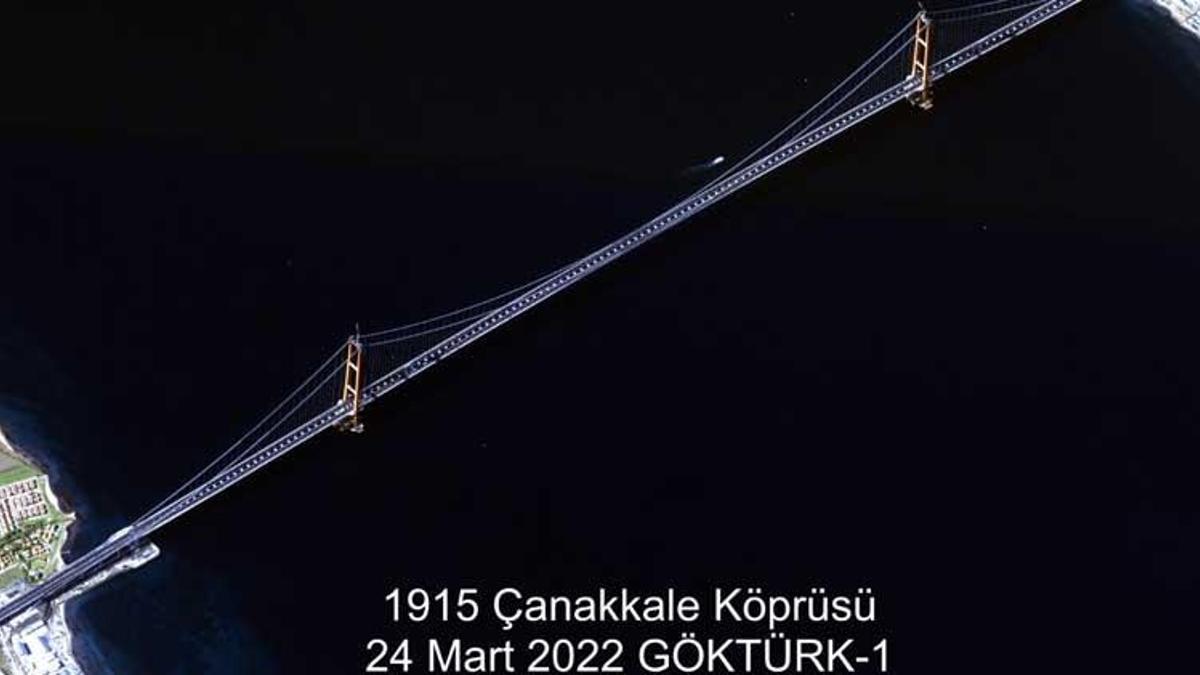 1915 Çanakkale Köprüsü 'Göktürk-1'den görüntülendi