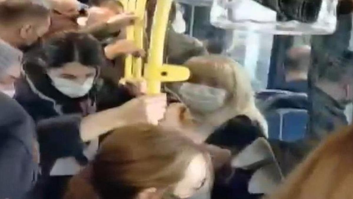 Metrobüste maske tartışması