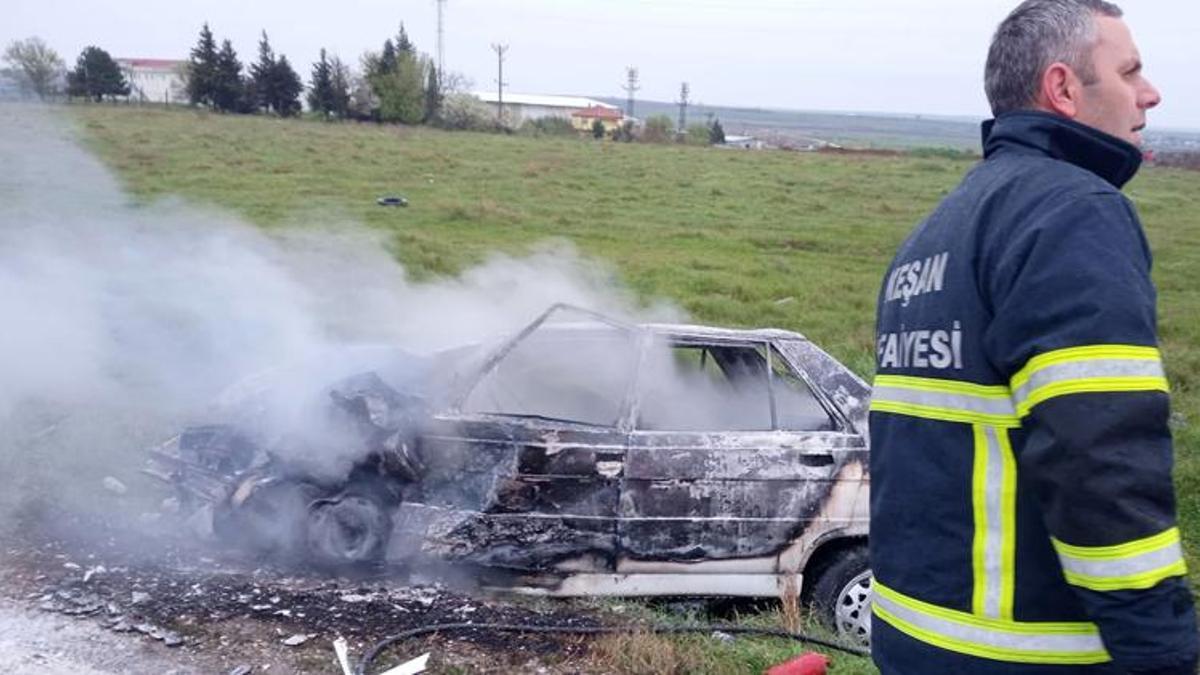Keşan’da iki otomobil çarpıştı: 1 ölü, 1 yaralı