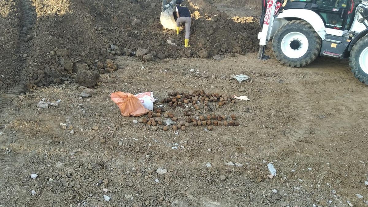 İnşaat kazısında 1'inci Dünya Savaşı'ndan kalma el bombası bulundu