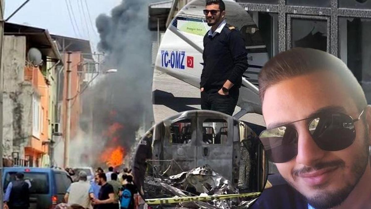 Bursa'da tek motorlu uçak evlerin arasına düştü! 2 pilot hayatını kaybetti
