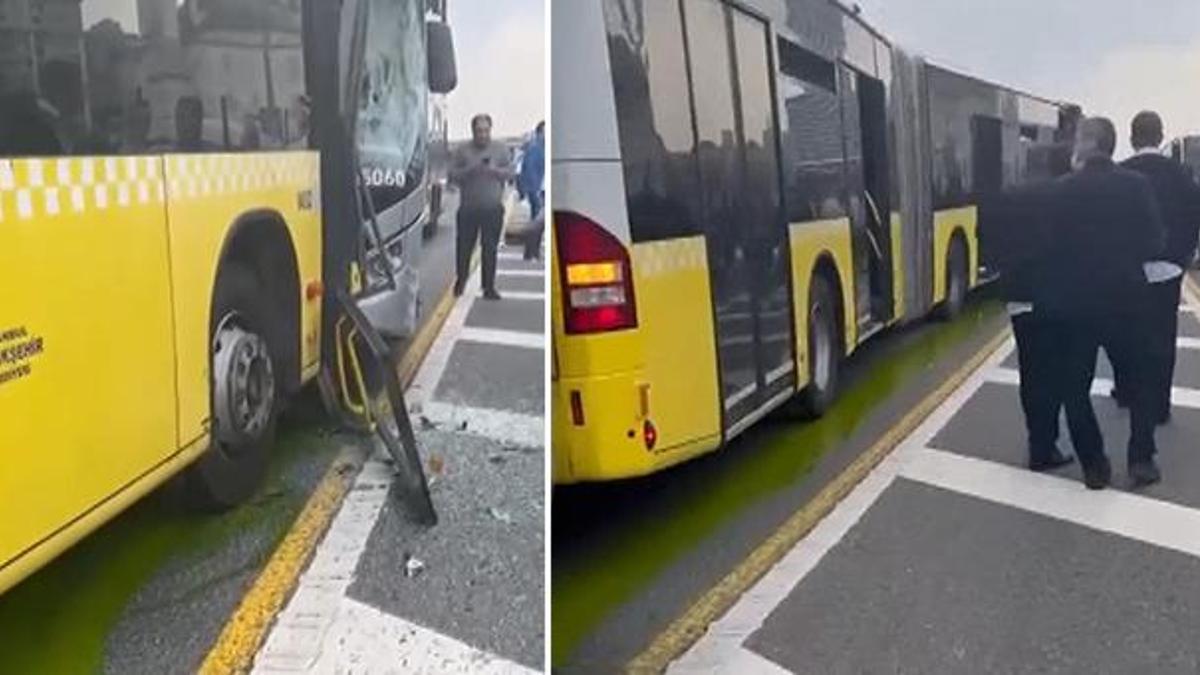 Beylikdüzü'nde metrobüsler kafa kafaya çarpıştı!