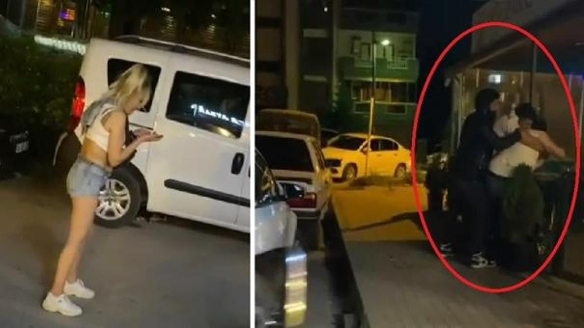 Yanındaki kadını sokakta darbetti, tekme tokat dövüldü