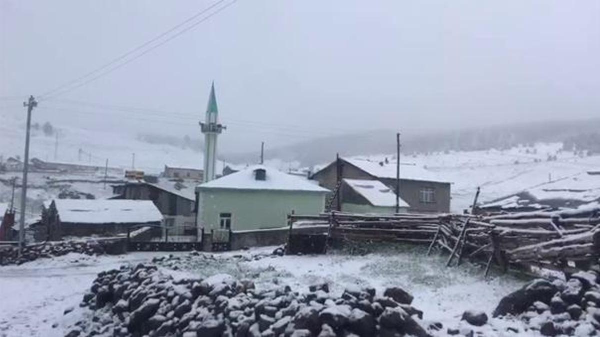 Kar yağışını görenler inanamadı! Lapa lapa yağdı