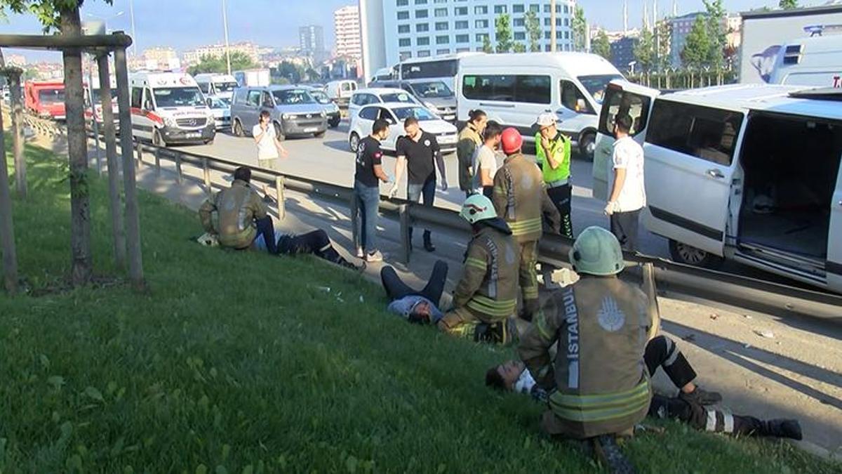 Emniyet şeridinde can pazarı! Minibüs hafriyat kamyonuna çarptı