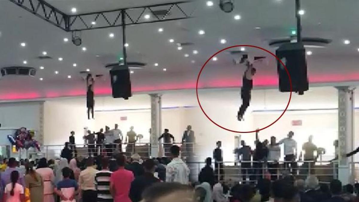 Düğünün tam ortasına düşen davetsiz misafir büyük panik yaşattı!
