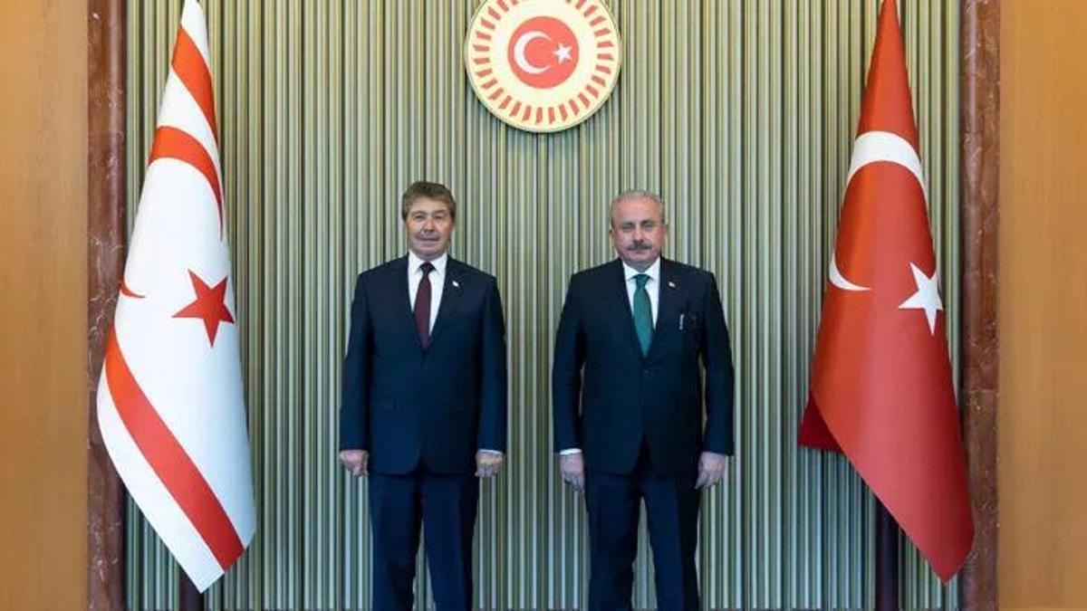 TBMM Başkanı Şentop, KKTC Başbakanı Üstel'i kabul etti