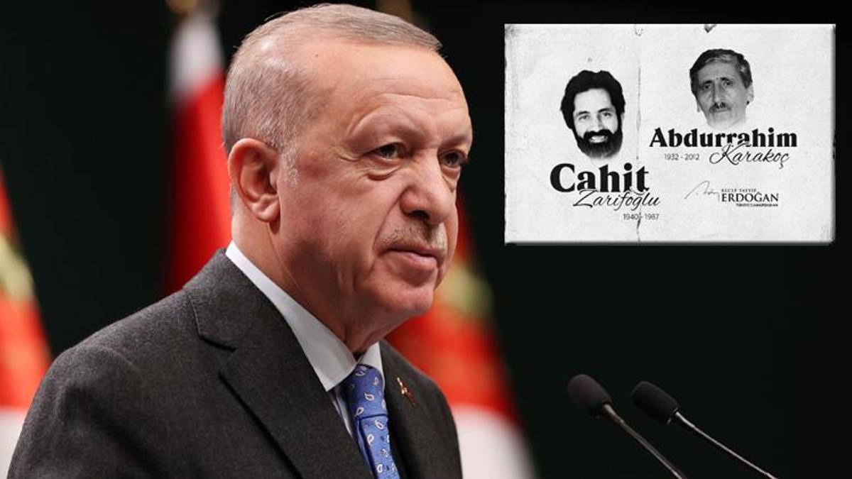 Cumhurbaşkanı Erdoğan, Abdurrahim Karakoç ve Cahit Zarifoğlu'nu andı