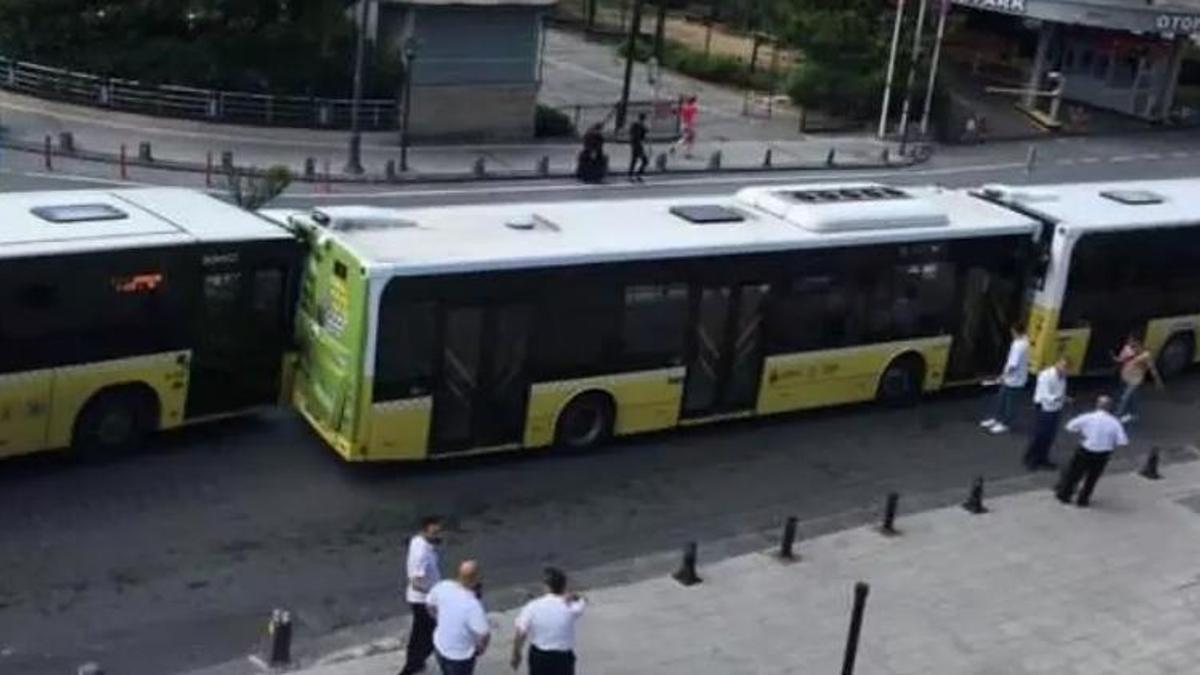 Gaziosmanpaşa'da 3 İETT otobüsü birbirine girdi!