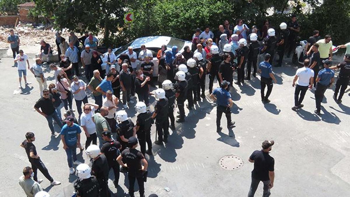 Beykoz'da olaylı yıkım! Polis havaya ateş açtı