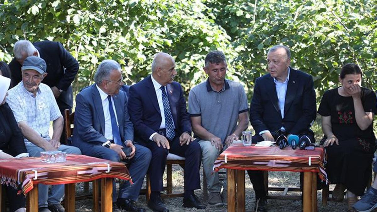 Cumhurbaşkanı Erdoğan'dan fındık bahçesi ziyareti