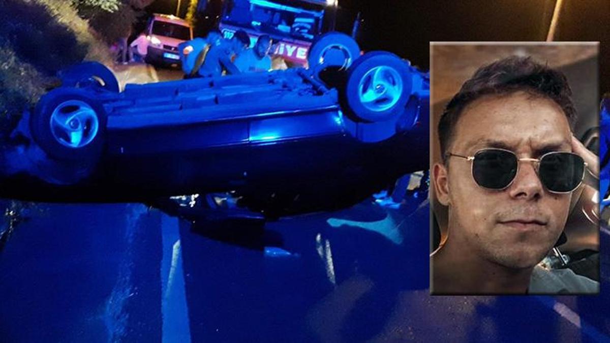 Sakarya'da feci kaza! Otomobille refüje çarparak takla atan genç hayatını kaybetti
