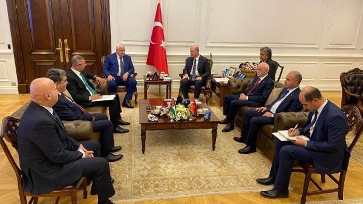 Bakan Soylu, Filistinli mevkidaşı Rih'iyi makamında ağırladı