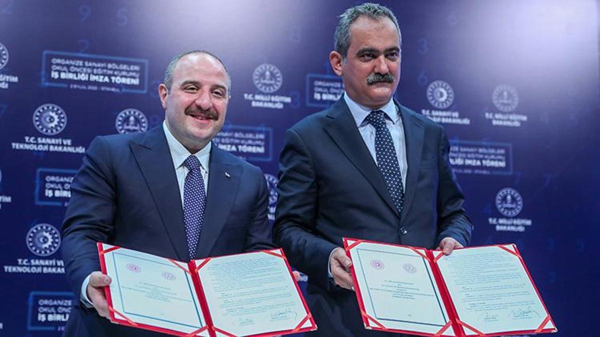 Bakan Varank ve Bakan Özer, OSB'lerde Okul Öncesi Eğitim Kurumu Açılmasına İlişkin İşbirliği Protokolü İmza Töreni'ne katıldı
