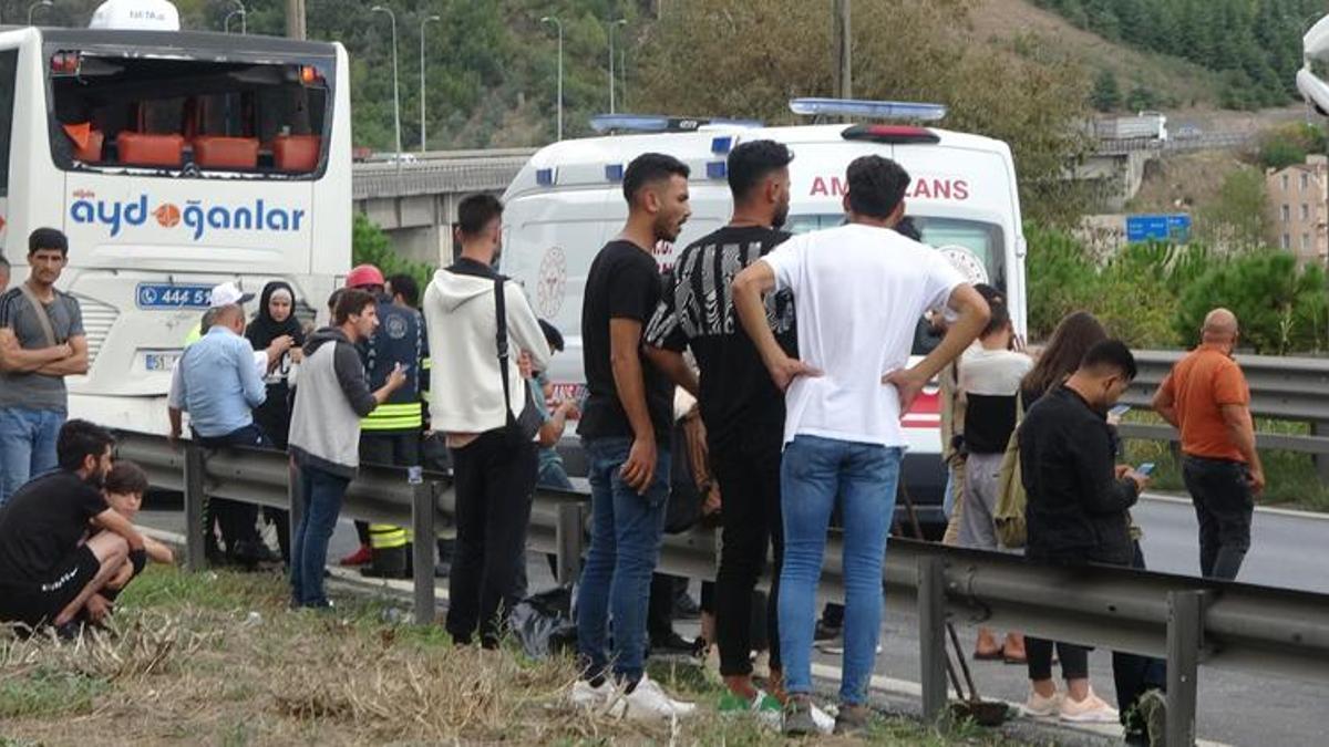 TEM'de otobüs kazası: Çok sayıda yaralı var