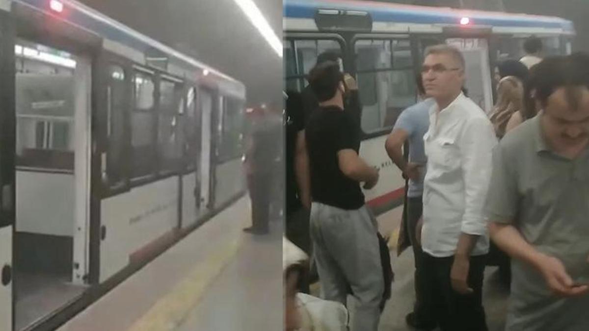 Topçular'da tramvayda duman paniği