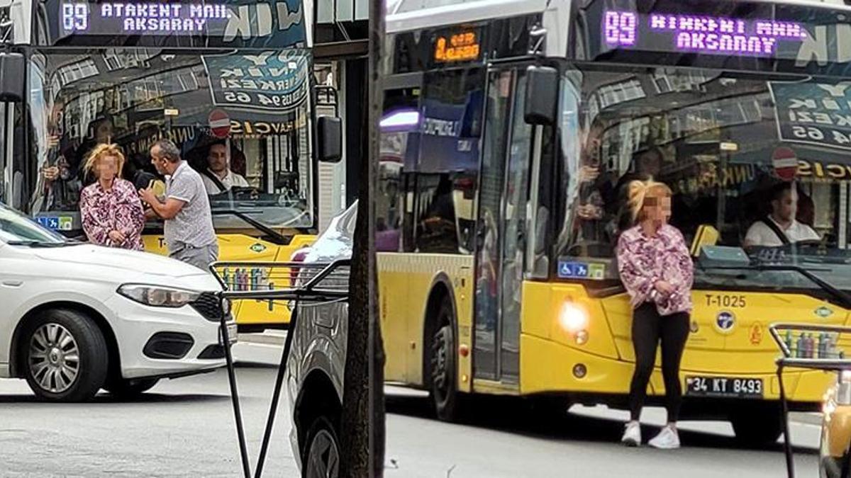 Küçükçekmece’de alkollü kadın trafiği birbirine kattı! Otobüsün önüne atladı