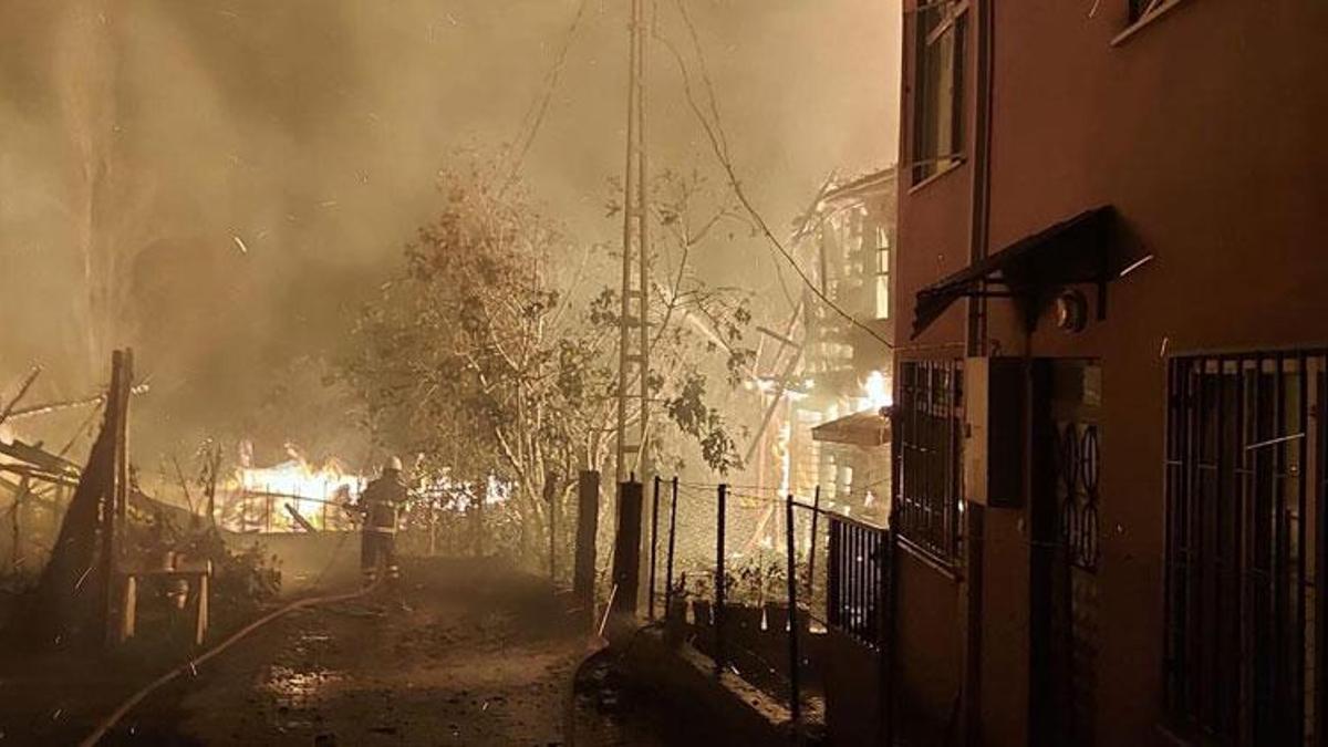 Kastamonu'da 6 ev, alev alev yandı